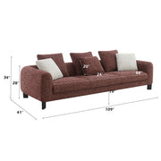 Mardi - Sofa With 6 Pillows - Maroon Tweed - R&R Furniture Gallery (Fountain Valley, CA)