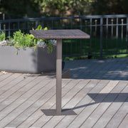Outdoor Square Rattan Bar Table With Iron Frame - Multi Brown - R&R Furniture Gallery (Fountain Valley, CA)
