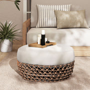 Willow - Round Upholstered Patio Ottoman - R&R Furniture Gallery (Fountain Valley, CA)
