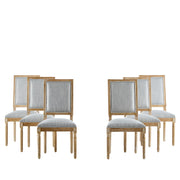 French Country Style Dining Chair With Upholstered Seating And Fluted Legs - R&R Furniture Gallery (Fountain Valley, CA)