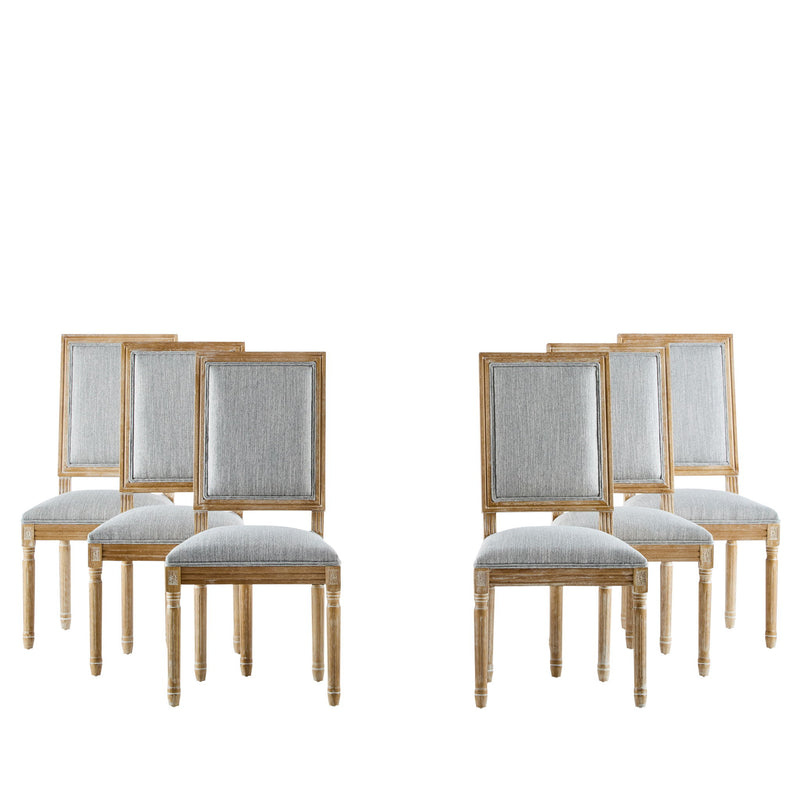 French Country Style Dining Chair With Upholstered Seating And Fluted Legs - R&R Furniture Gallery (Fountain Valley, CA)