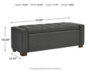 Cortwell - Storage Bench - Gray - R&R Furniture Gallery (Fountain Valley, CA)