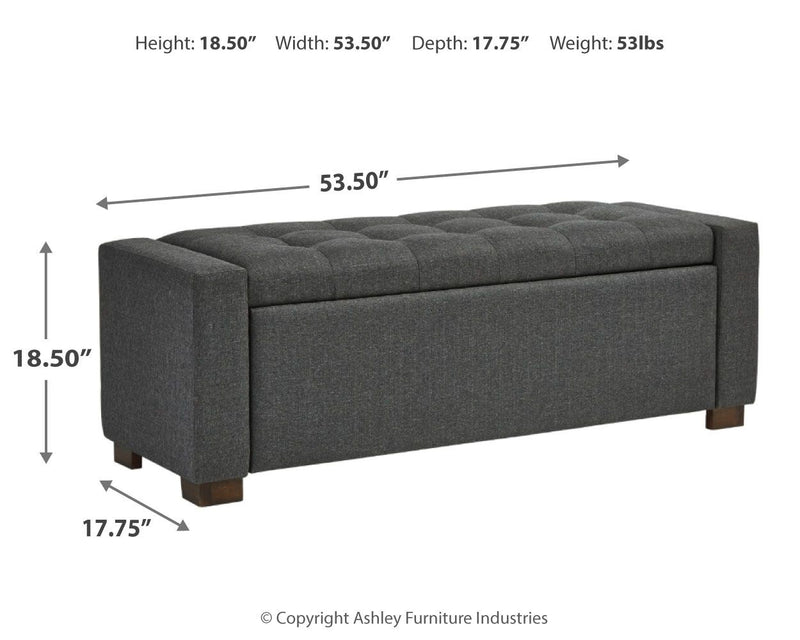 Cortwell - Storage Bench - Gray - R&R Furniture Gallery (Fountain Valley, CA)
