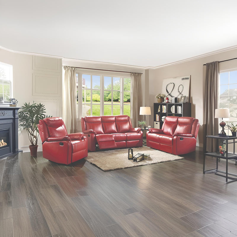 Contemporary three-seater reclining sofa by Glory Furniture with plush cushions and modern design, ideal for living rooms.