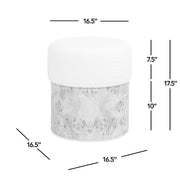 Nebula - Round Upholstered Ottoman - White - R&R Furniture Gallery (Fountain Valley, CA)