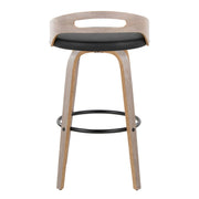Lumi Source Cassis mid-century modern fixed height barstools with swivel and round footrest, set of 2, in stylish design.