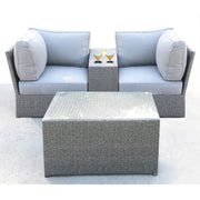 Comfortable Modern Patio Rattan Sectional Set With Cushions - R&R Furniture Gallery (Fountain Valley, CA)