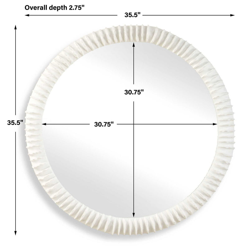 Akiko - Round Mirror - White