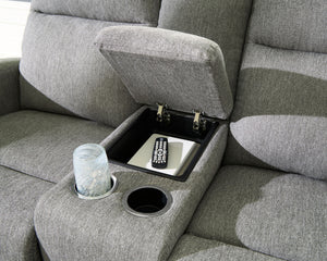 Gauntlet - Double Recline Loveseat With Console - Sterling - R&R Furniture Gallery (Fountain Valley, CA)