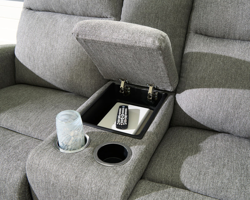 Gauntlet - Double Recline Loveseat With Console - Sterling - R&R Furniture Gallery (Fountain Valley, CA)
