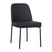 Set of two Sydney dining chairs by TOV Furniture with dark wooden legs and upholstered seats, modern and stylish for dining rooms.