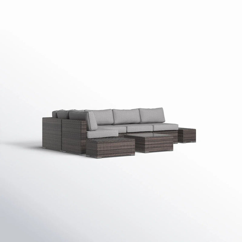 Wicker Sectional Seating Group With Cushions - R&R Furniture Gallery (Fountain Valley, CA)