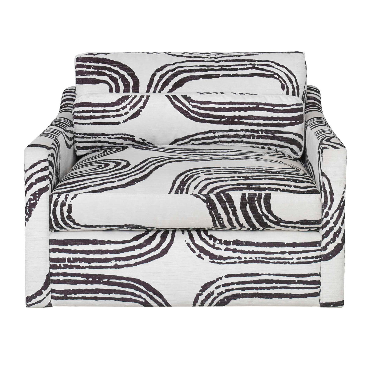Daytona - Swivel Chair-And-A-Half - Black / White