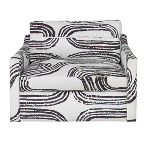Daytona - Swivel Chair-And-A-Half - Black / White