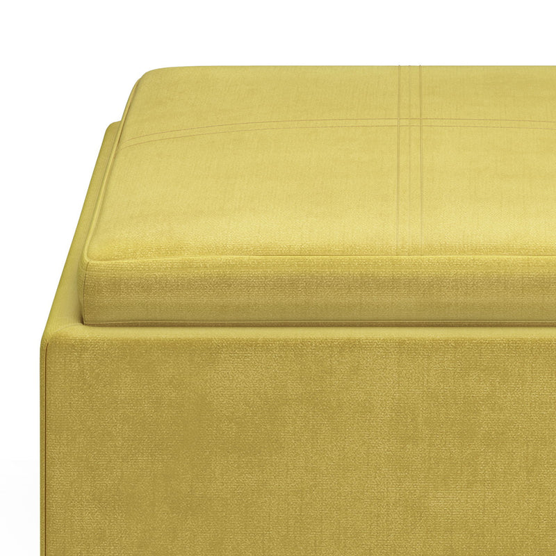 Rockwood - Upholstered Cube Storage Ottoman With Tray - R&R Furniture Gallery (Fountain Valley, CA)
