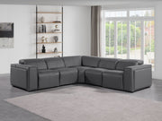 1224 - 5-Piece L-Shaped Sectional Sofa In With 3 Power Recliners & Power Headrests - R&R Furniture Gallery (Fountain Valley, CA)