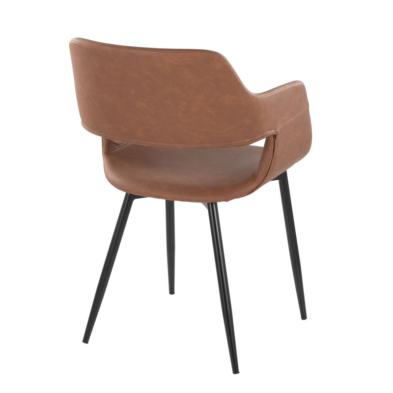 Set of two Lumi Source Margarite mid-century modern dining chairs with sleek wooden legs and upholstered seats.