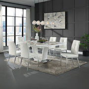 Kamaile - Side Chair (Set of 2) - Beige Synthetic Leather & Chrome - R&R Furniture Gallery (Fountain Valley, CA)