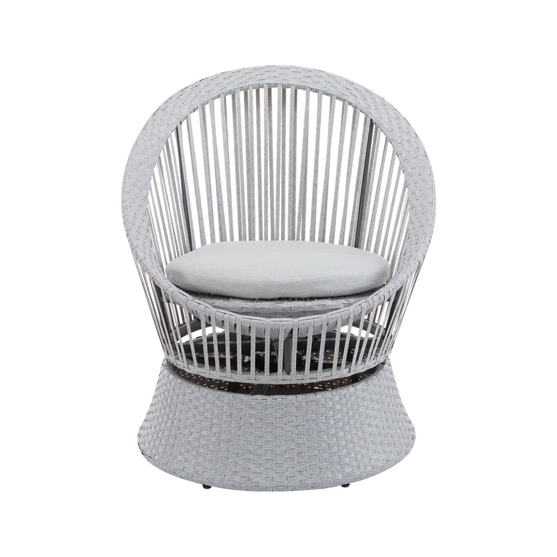 Modern Swivel Wicker Lounge Chair With Round Design - R&R Furniture Gallery (Fountain Valley, CA)