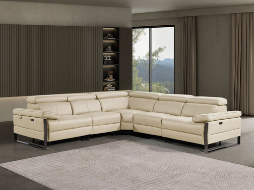 1246 - 5-Piece L-Shaped Modular Power Reclining Sectional With Power Headrests - R&R Furniture Gallery (Fountain Valley, CA)