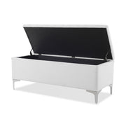 Madelyn - Modern Storage Bench - Bright White Dye - R&R Furniture Gallery (Fountain Valley, CA)