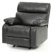 Glory Furniture modern design rocker recliner chair with plush cushioning and wooden armrests in a stylish living room setting.
