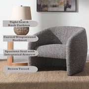 Livia - Accent Chair - Brown & Gray Tweed - R&R Furniture Gallery (Fountain Valley, CA)