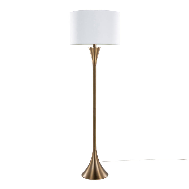Lumi Source Lenuxe contemporary floor lamp with sleek metal stand and adjustable shade, modern lighting for living room or office.