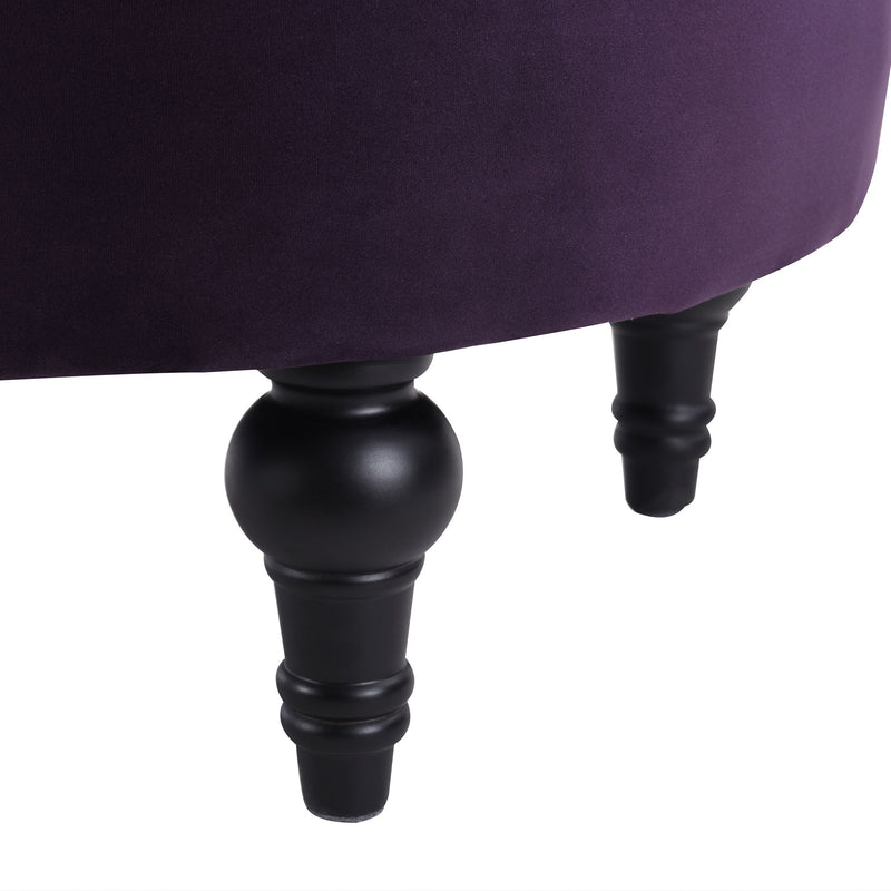 Dawn - Tufted Round Ottoman Nailhead Accents - Purple - R&R Furniture Gallery (Fountain Valley, CA)