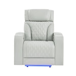 Julian - Power Recliner With Power Headrest And LED Lighting - Silver