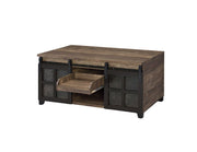 Nineel - Coffee Table - Obscure Glass, Rustic Oak & Black - R&R Furniture Gallery (Fountain Valley, CA)