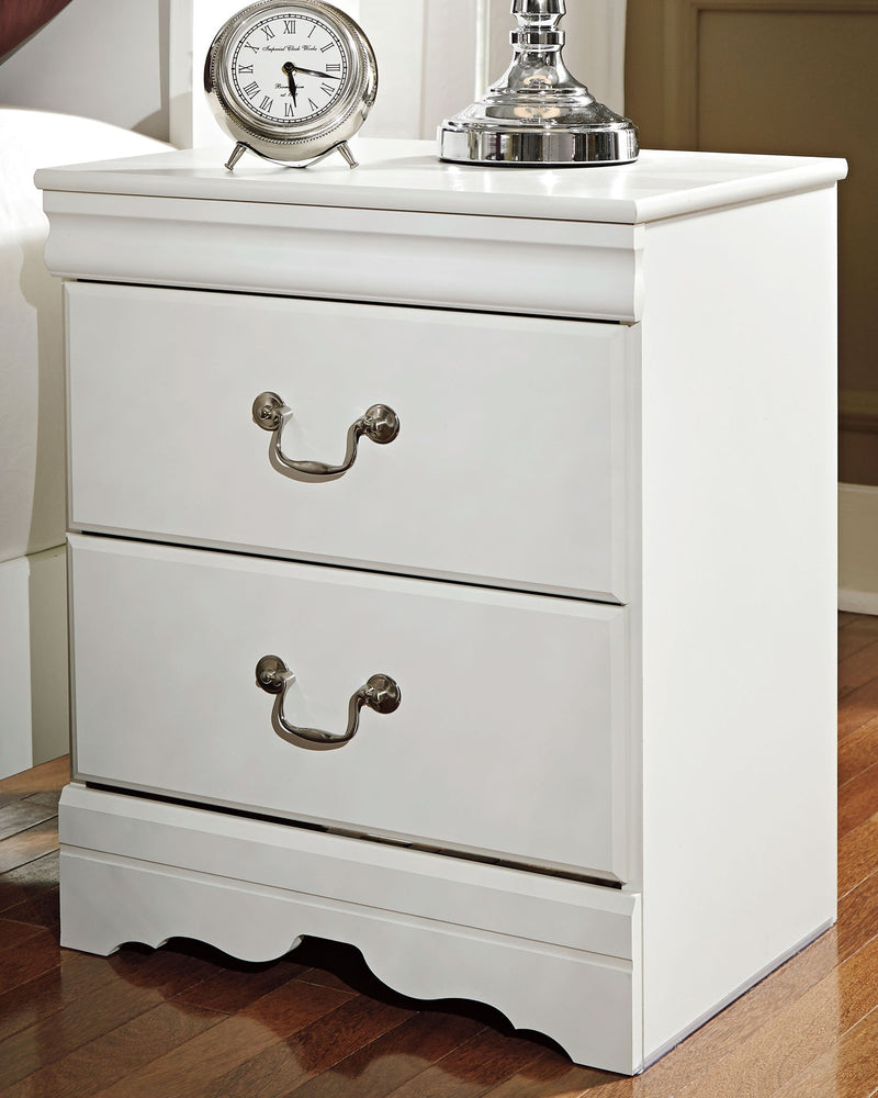 Anarasia - Two Drawer Night Stand - White - R&R Furniture Gallery (Fountain Valley, CA)