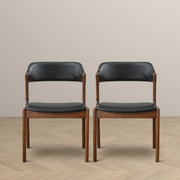 Enzo - Dining Chair (Set of 2) - Black / Brown - R&R Furniture Gallery (Fountain Valley, CA)
