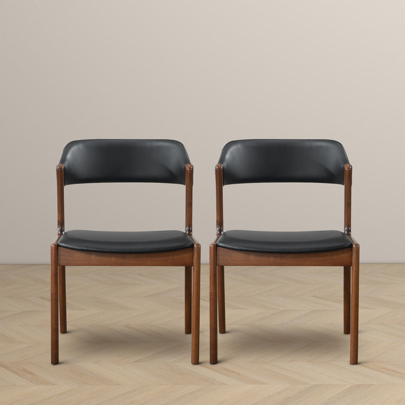 Enzo - Dining Chair (Set of 2) - Black / Brown - R&R Furniture Gallery (Fountain Valley, CA)
