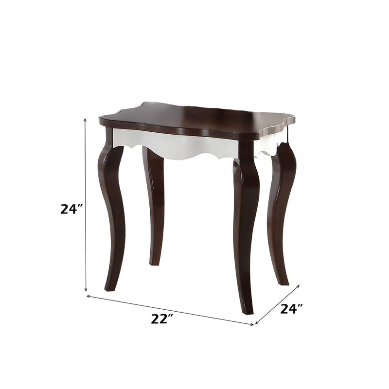 Mathias - End Table - White & Walnut - R&R Furniture Gallery (Fountain Valley, CA)