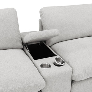 Hollander - 5 Piece Power Home Theater Seating Set With Reclining Comfort And Dual Storage Consoles - Gray