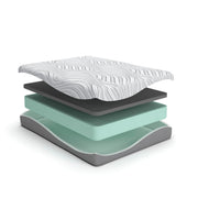 Sierra Sleep® by Ashley 8-inch Bonnell Hybrid mattress with foam and coil layers for support and comfort in a bedroom setting.