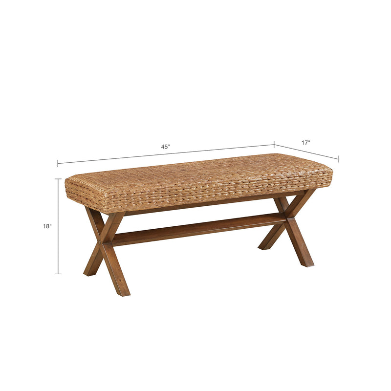 Bench With Water Hyacinth Seat - Brown - R&R Furniture Gallery (Fountain Valley, CA)