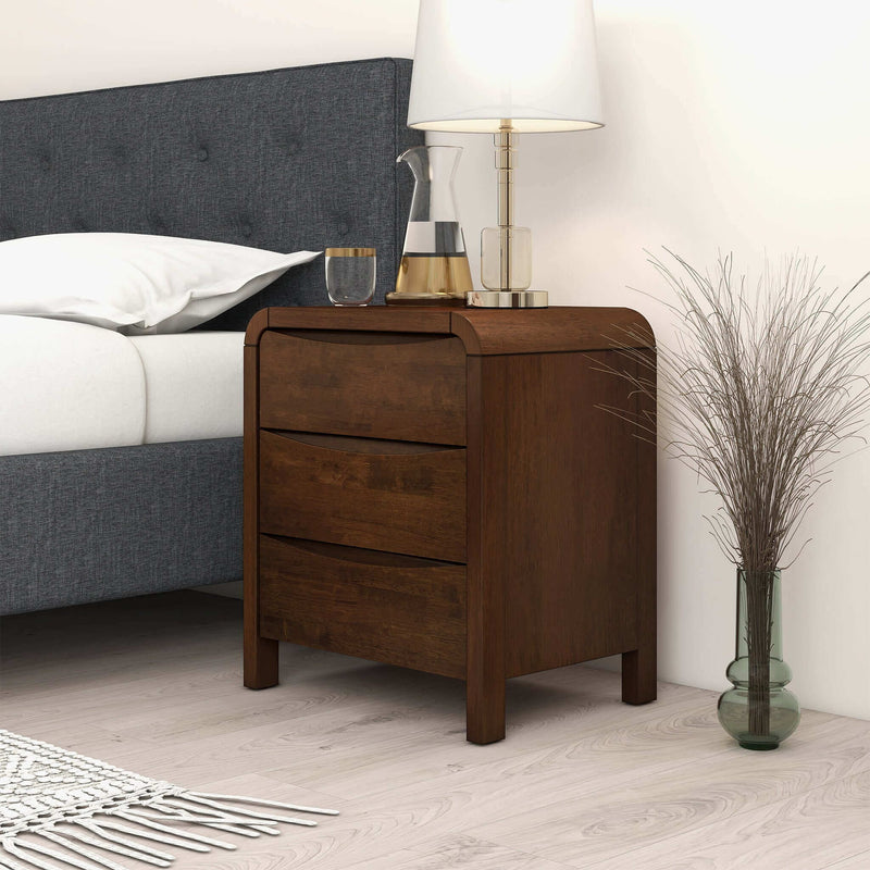 Lionel - Nightstand 3 Drawer Bed Side Table - Brown - R&R Furniture Gallery (Fountain Valley, CA)