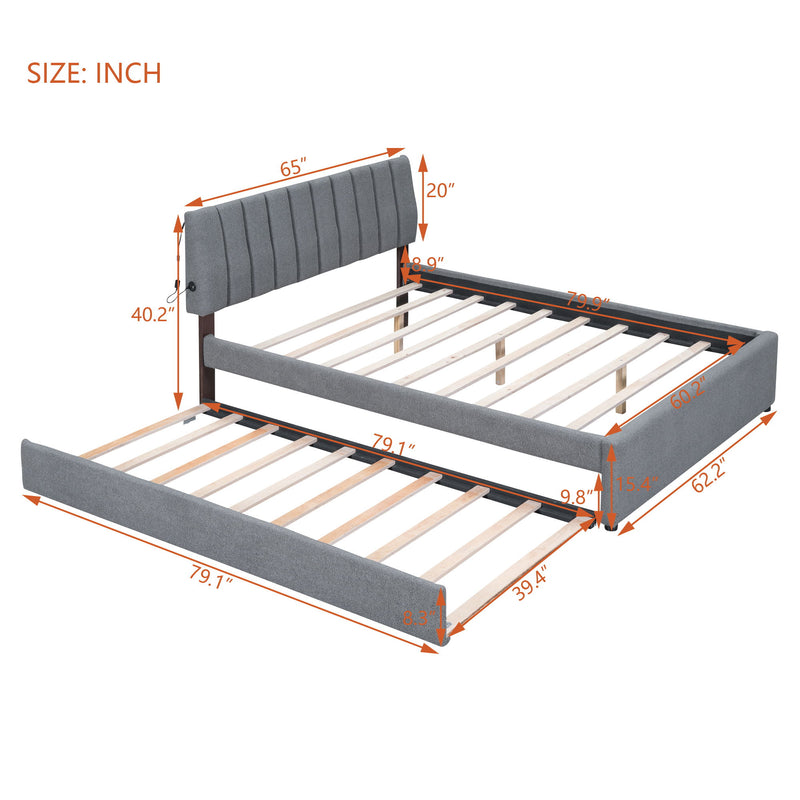 Upholstered Platform Bed With Trundle - R&R Furniture Gallery (Fountain Valley, CA)