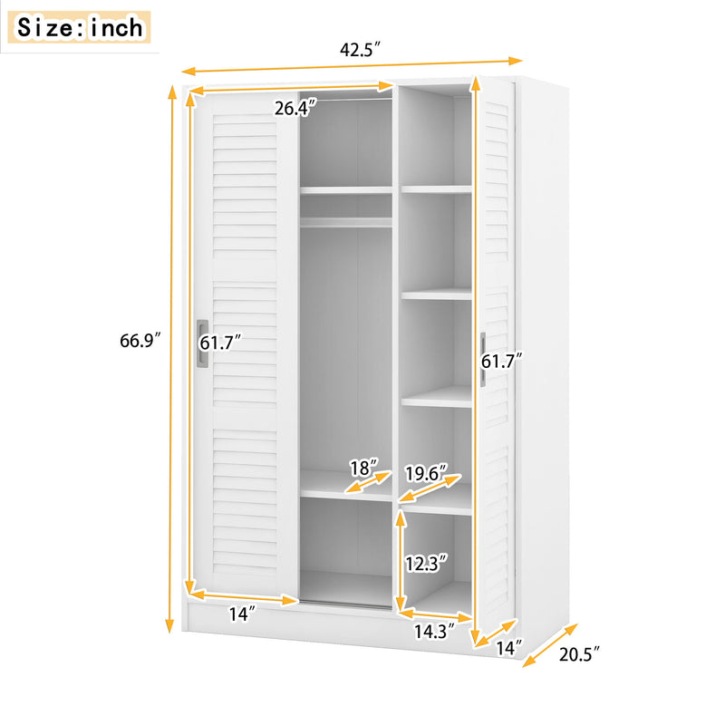 3 Door Shutter Wardrobe & Shelves - R&R Furniture Gallery (Fountain Valley, CA)