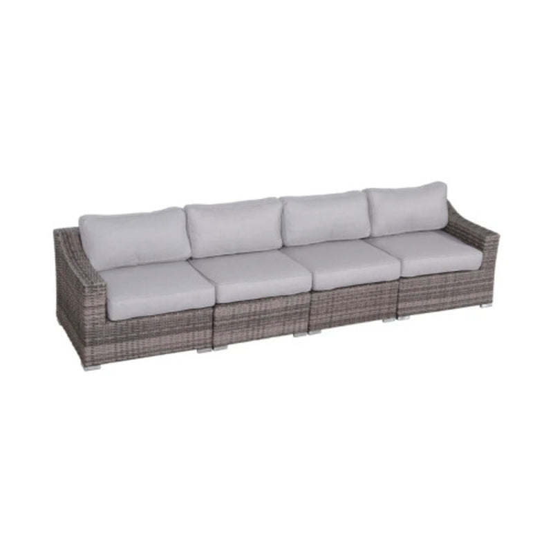 Contemporary Outdoor Rattan Wicker Sectional Seating Group With Cushions - R&R Furniture Gallery (Fountain Valley, CA)