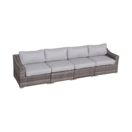 Contemporary Outdoor Rattan Wicker Sectional Seating Group With Cushions - R&R Furniture Gallery (Fountain Valley, CA)