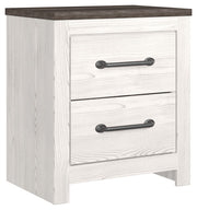 Gerridan - Two Drawer Night Stand - White / Gray - R&R Furniture Gallery (Fountain Valley, CA)