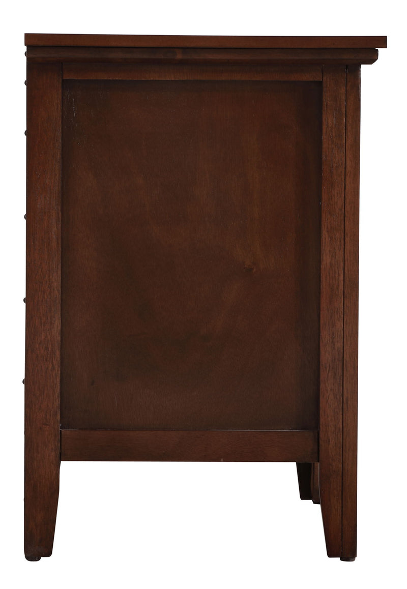 Hammond 3-drawer cappuccino accent nightstand by Glory Furniture with sleek wood finish and modern design.