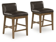 Cabalynn - Upholstered Barstool (Set of 2) - Two-tone Brown - R&R Furniture Gallery (Fountain Valley, CA)