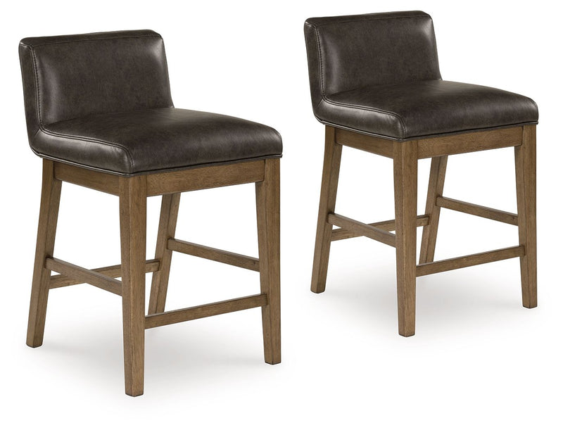 Cabalynn - Upholstered Barstool (Set of 2) - Two-tone Brown - R&R Furniture Gallery (Fountain Valley, CA)