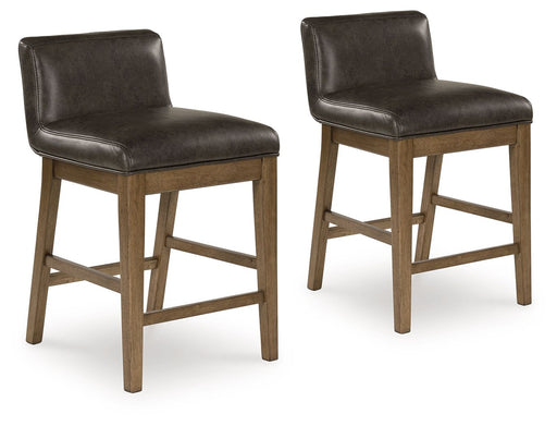Cabalynn - Upholstered Barstool (Set of 2) - Two-tone Brown - R&R Furniture Gallery (Fountain Valley, CA)
