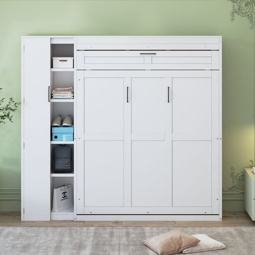 Murphy Wall Bed With Shelves, Wardrobe And LED Lights - R&R Furniture Gallery (Fountain Valley, CA)