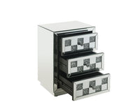 Noralie - 18" X 14" Accent Table With Faux Diamonds - Mirrored - R&R Furniture Gallery (Fountain Valley, CA)